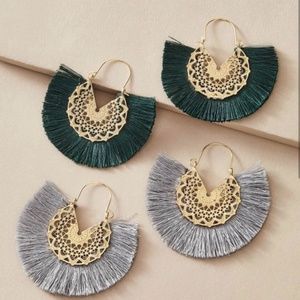 Jewelry - Boho Chic Tassel fringe fan earrings set Jewelry - Boho Chic Tassel fringe fan earrings set